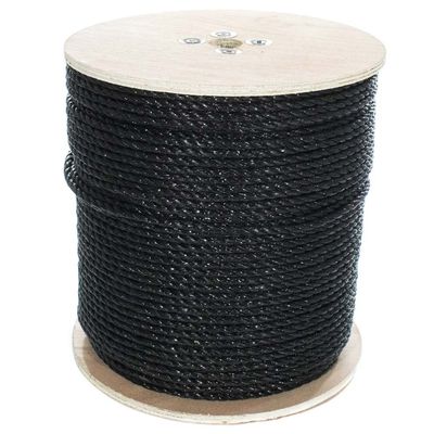 Paracord Planet Three Strand Twisted Polypropylene Rope Indoor and Outdoor Uses (3/8 Inch X 300 Feet, Black)