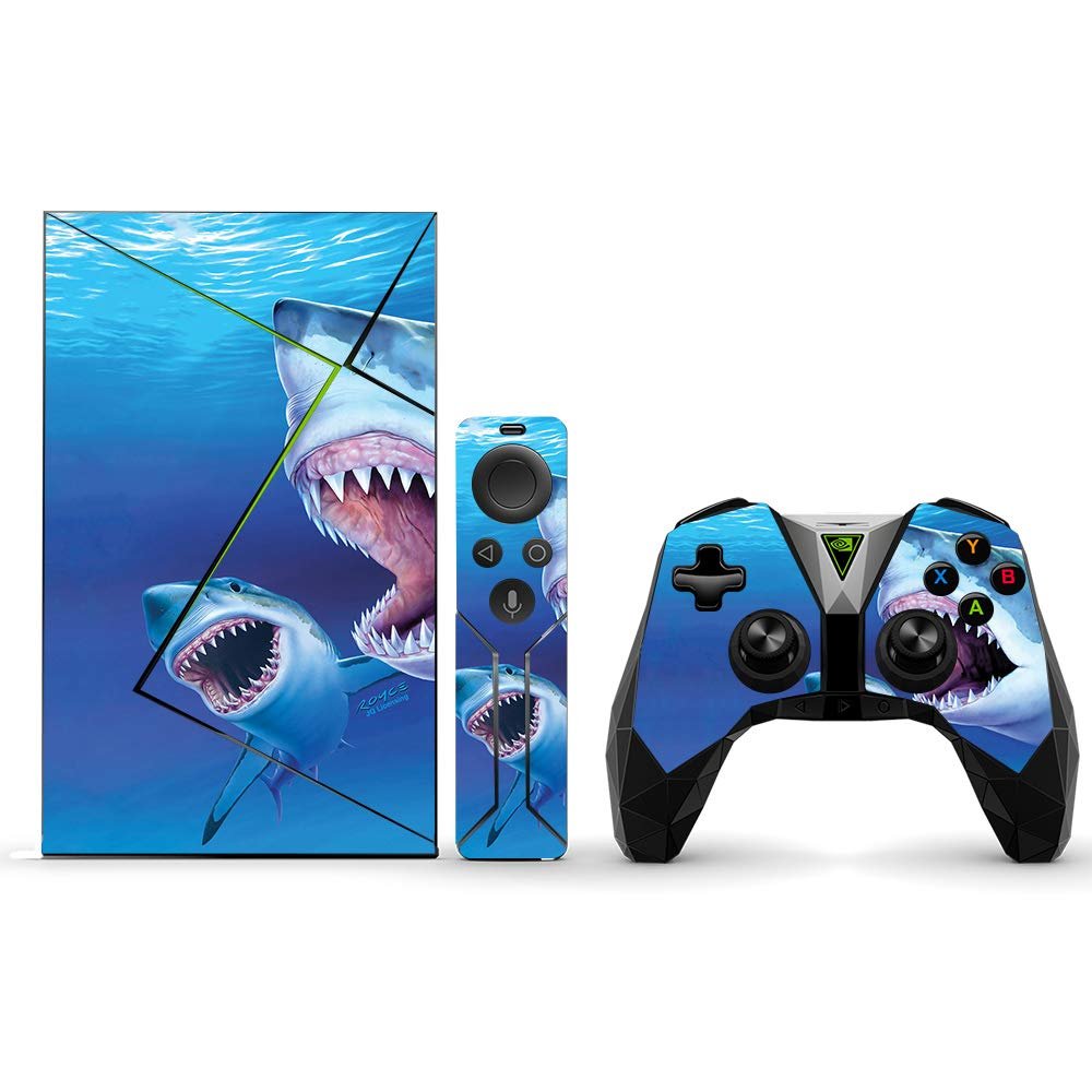 MightySkins Skin Compatible with NVIDIA Shield TV (2017) Pro - Great Whites | Protective, Durable, and Unique Vinyl Decal wrap Cover | Easy to Apply, Remove, and Change Styles | Made in The USA