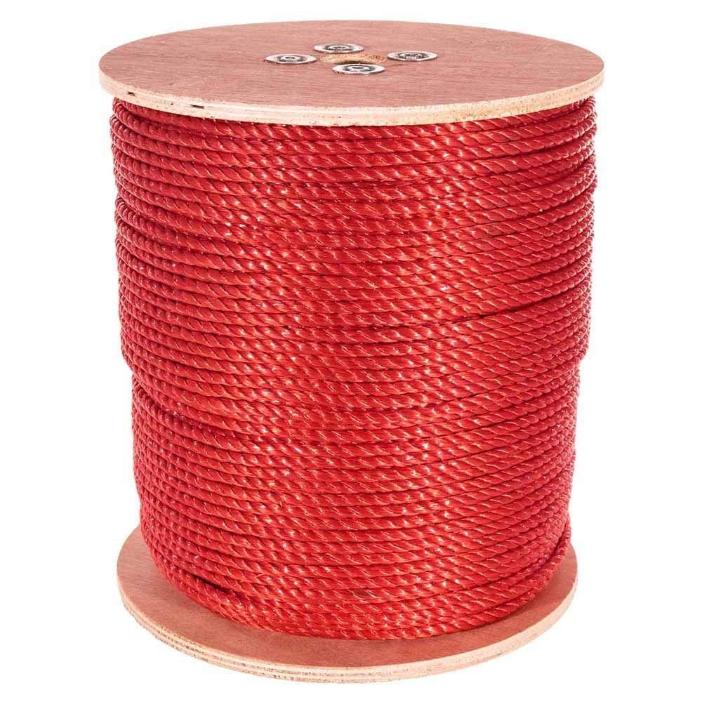 Paracord Planet Three Strand Twisted Polypropylene Rope  Indoor and Outdoor Uses (1/4 Inch X 1200 Feet, Red)