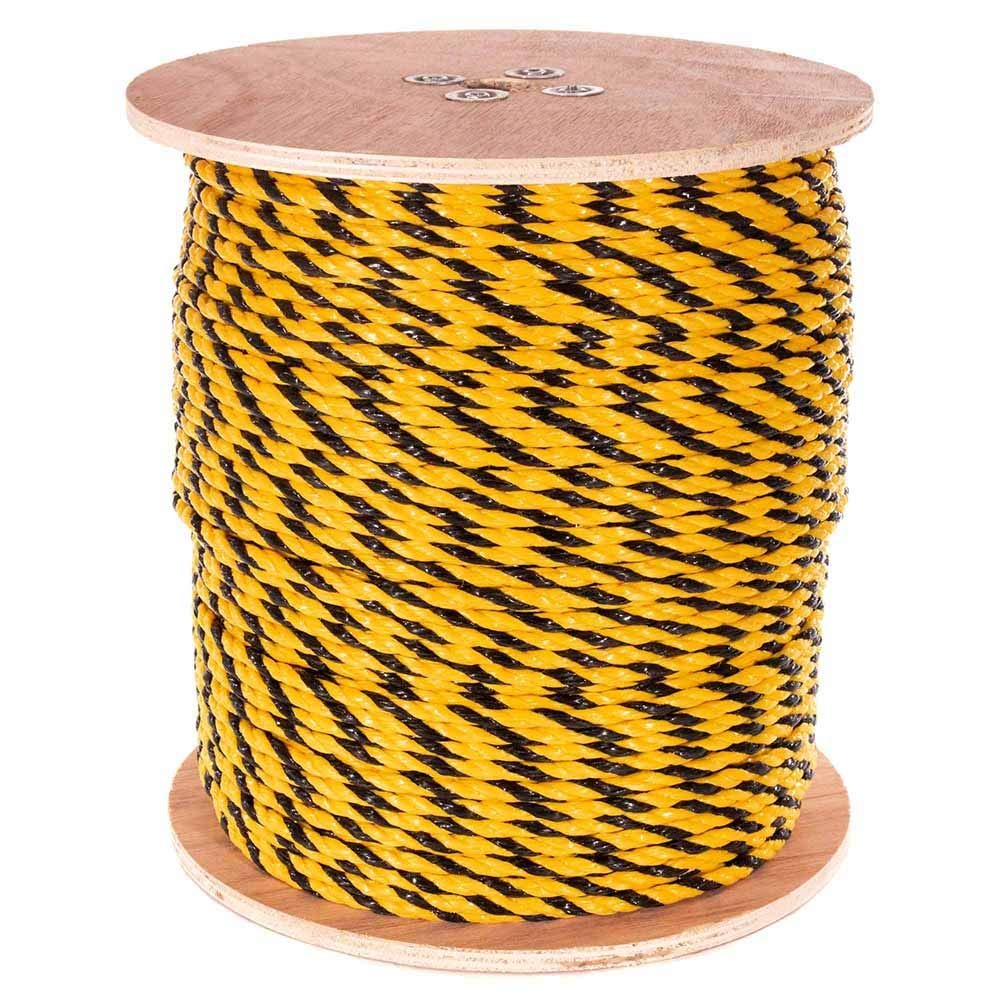 Paracord Planet Three Strand Twisted Polypropylene Rope Indoor and Outdoor Uses (5/16 Inch X 500 Feet, Yellow/Black)