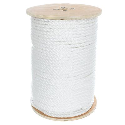 Paracord Planet Three Strand Twisted Polypropylene Rope  Indoor and Outdoor Uses (1/2 Inch X 600 Feet, White)