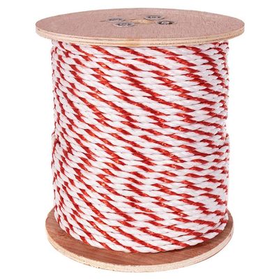 Paracord Planet Three Strand Twisted Polypropylene Rope Indoor and Outdoor Uses (5/16 Inch X 600 Feet, White/Red)