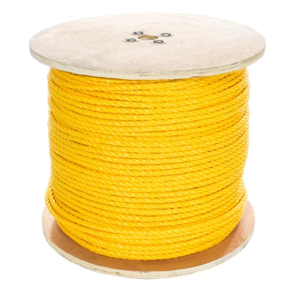 Paracord Planet Three Strand Twisted Polypropylene Rope Indoor and Outdoor Uses (5/16 Inch X 500 Feet, Yellow)