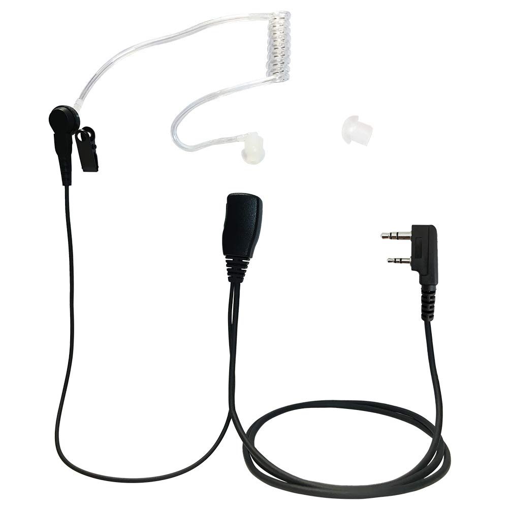 PROMAXPOWER 1.5-Wire Security & Surveillance Clear Acoustic Tube Earpiece Headset with PTT Button Mic Compatible with Kenwood, Baofeng & Retevis Radios H-777, BF-888s, UV-5R, UV-82, RT22, TK-360G