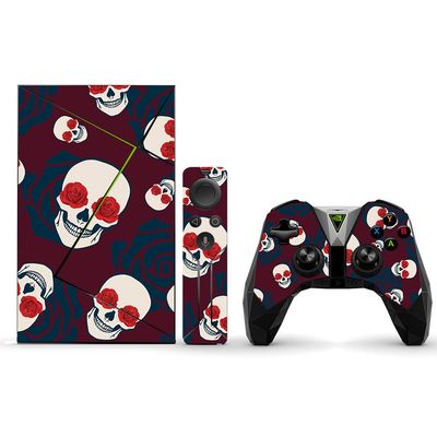 MightySkins Skin Compatible with NVIDIA Shield TV (2017) Pro - Skulls N Roses | Protective, Durable, and Unique Vinyl Decal wrap Cover | Easy to Apply, Remove, and Change Styles | Made in The USA