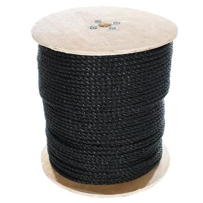 Paracord Planet Three Strand Twisted Polypropylene Rope  Indoor and Outdoor Uses (1/2 Inch X 250 Feet, Black)