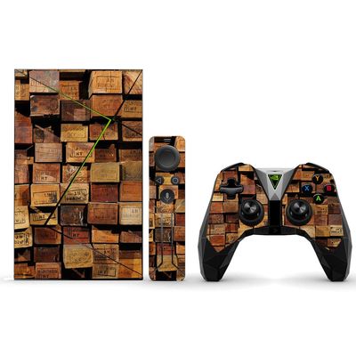 MightySkins Skin Compatible with NVIDIA Shield TV (2017) Pro - Stacked Wood | Protective, Durable, and Unique Vinyl Decal wrap Cover | Easy to Apply, Remove, and Change Styles | Made in The USA