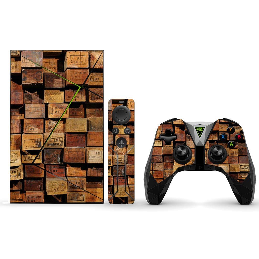 MightySkins Skin Compatible with NVIDIA Shield TV (2017) Pro - Stacked Wood | Protective, Durable, and Unique Vinyl Decal wrap Cover | Easy to Apply, Remove, and Change Styles | Made in The USA