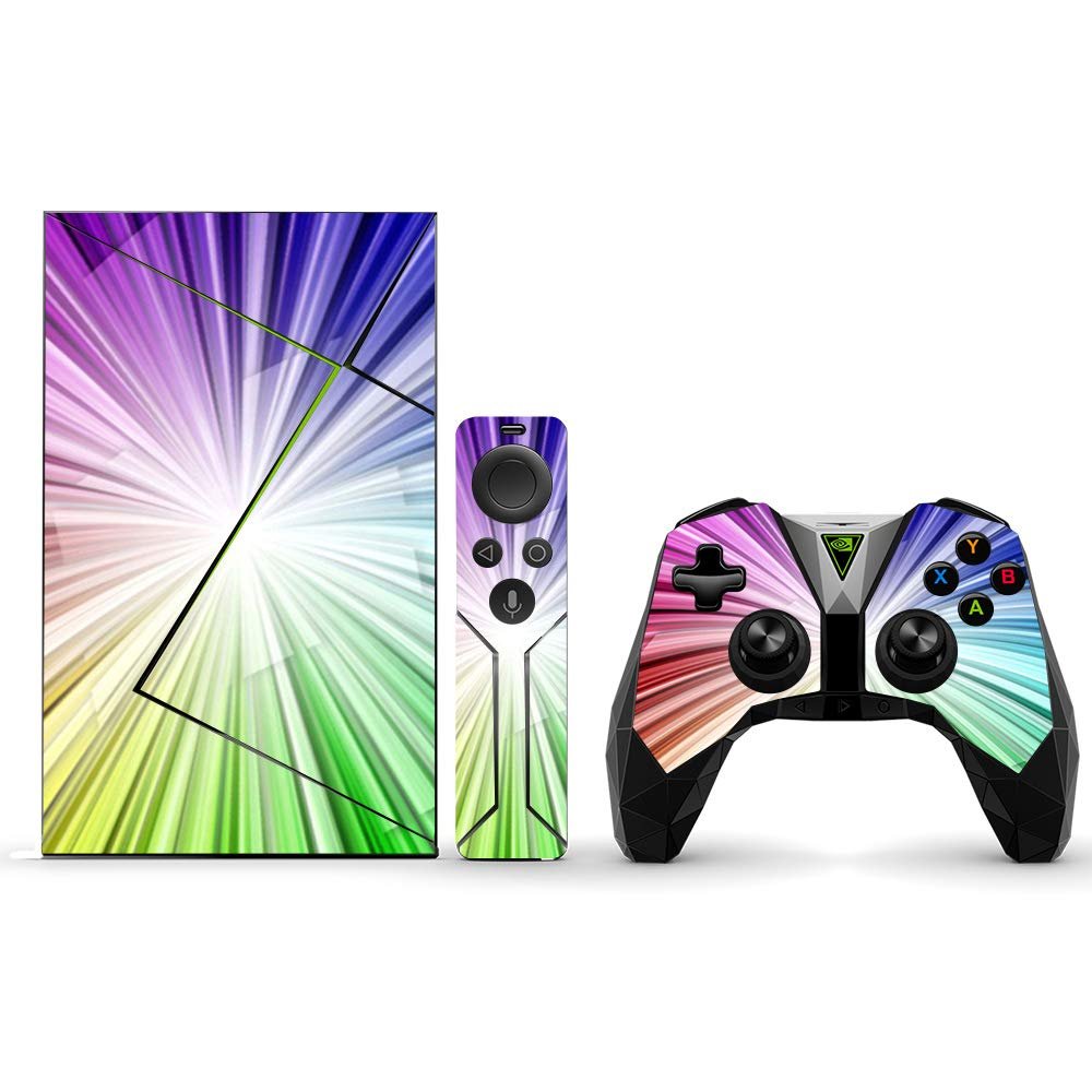 MightySkins Skin Compatible with NVIDIA Shield TV (2017) Pro - Rainbow Explosion | Protective, Durable, and Unique Vinyl Decal wrap Cover | Easy to Apply, Remove, and Change Styles | Made in The USA