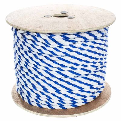 Paracord Planet Three Strand Twisted Polypropylene Rope  Indoor and Outdoor Uses (1/2 Inch X 600 Feet, White/Blue)