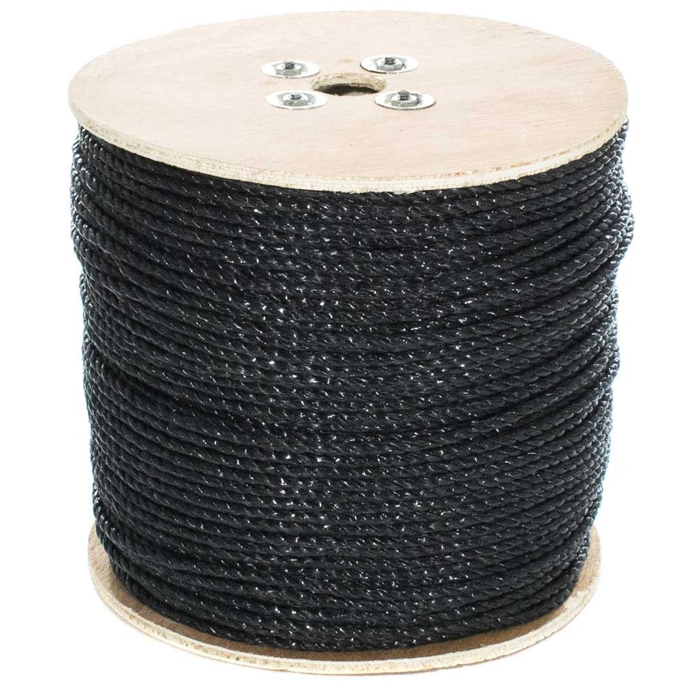 Paracord Planet Three Strand Twisted Polypropylene Rope  Indoor and Outdoor Uses (3/16 Inch X 600 Feet, Black)