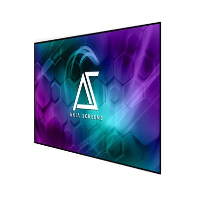 Akia Screens 100 inch Edge Free Fixed Frame Projector Screen 100" Diagonal 16:9 8K 4K Ultra HD 3D Ready CINEWHITE UHD-B Black Projection Screen for Indoor Movie Video Home Theater AK-NB100H1
