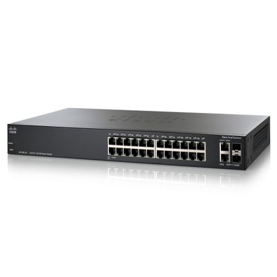 Cisco SF200-24P Smart Switch: 24 10/100 Ports, 12 of 24 PoE Ports, 2 Combo Mini-GBIC Ports (SLM224PT-NA) (Renewed)