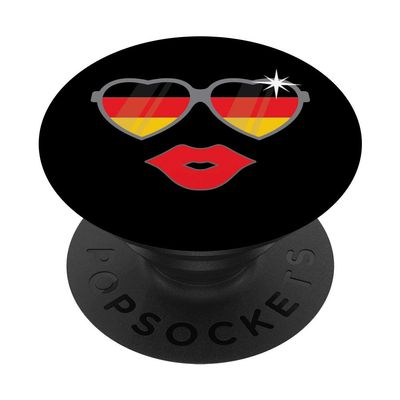 German Flag Heart Sunglasses Lips Germany Colors
