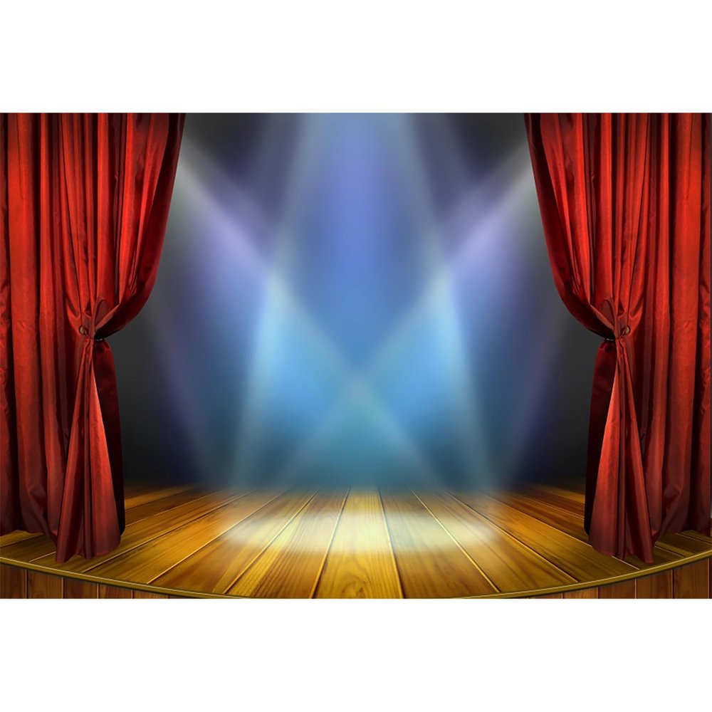 Baocicco 10x8ft Vinyl Huge Swanky Red Curtain Stage Backdrop Photography Background Wedding Hall Red Carpet Spotlight Celebrating Festival Party Children Lovers Adults Photo Backdrop Photo Studio