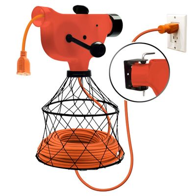 Chromex Wall Mounted Extension Cord Winder Organizer with 2 Fixed and 1 Swivel Wall Mount Brackets, Portable