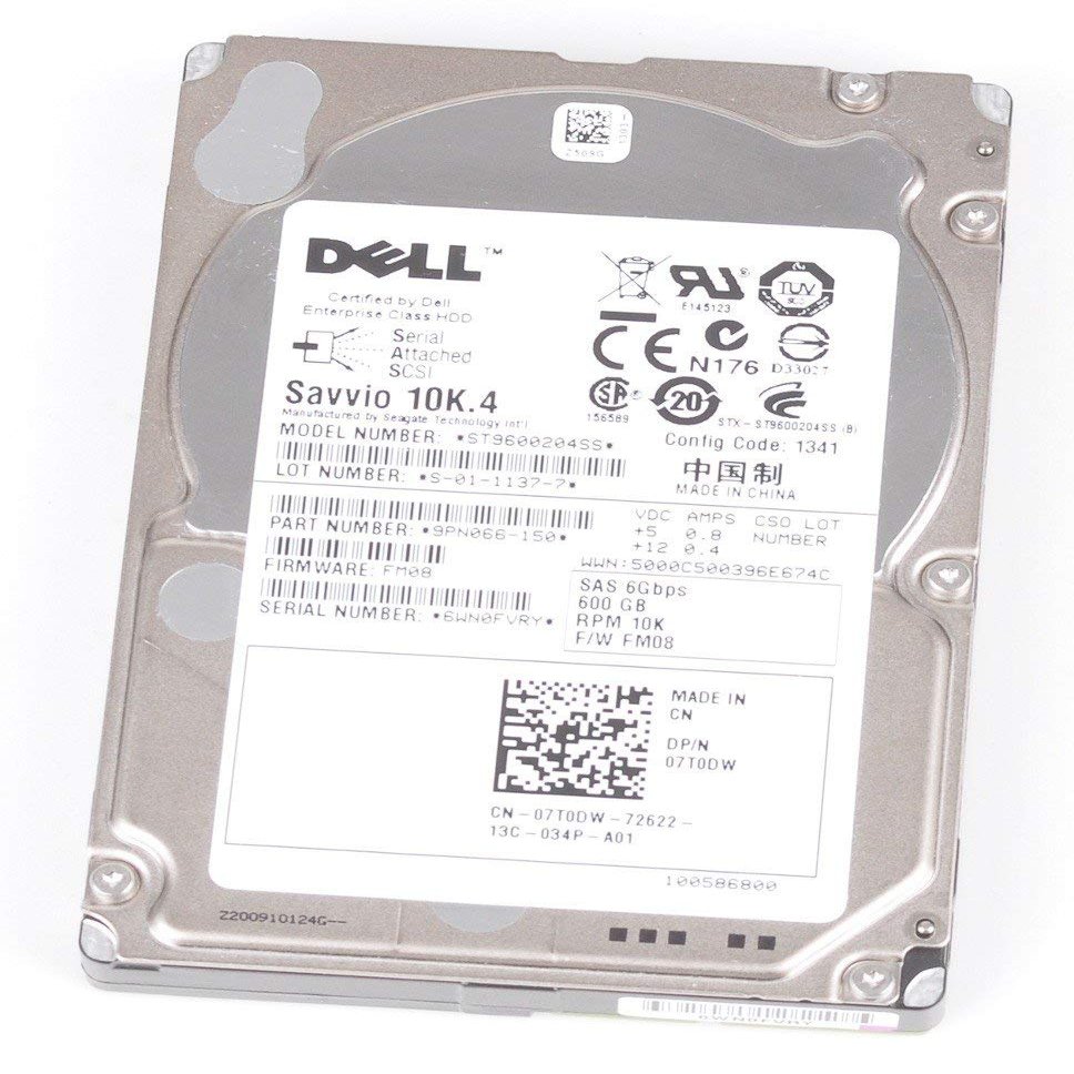 07T0DW DELL 600GB 10K 6G SFF SAS HDD (Certified Refurbished)