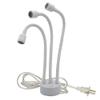 LUMINTURS 3W Three Heads LED Spotlight Adjustable Flexible Pipe Picture Light Plug in Lamp On/Off Button Cabinet White Finish Warm White view 1