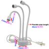 LUMINTURS 3W Three Heads LED Spotlight Adjustable Flexible Pipe Picture Light Plug in Lamp On/Off Button Cabinet White Finish Warm White view 2