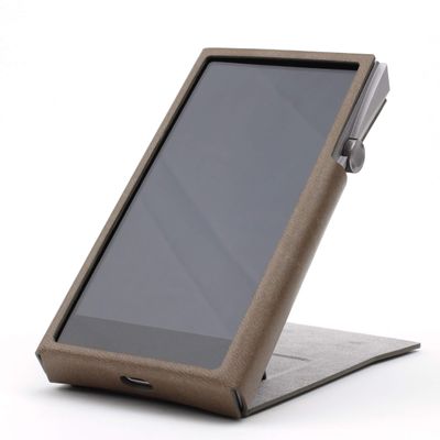 for Astell&Kern A&Futura SE100, Handmade Miter PU Leather Standing Case Cover [Patented A&Futura SE100 Cover] (Ash Brown)