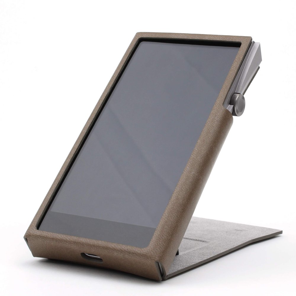 for Astell&Kern A&Futura SE100, Handmade Miter PU Leather Standing Case Cover [Patented A&Futura SE100 Cover] (Ash Brown)
