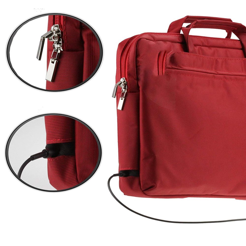 Navitech Red Sleek Premium Messenger/Carry Bag Case Compatible With The Dell Inspiron 13 7000 2in1