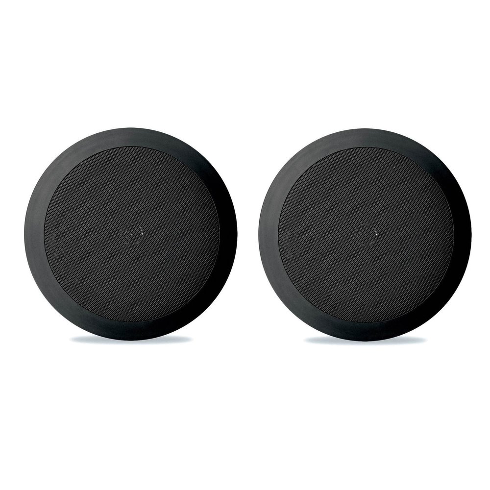Pyle PDIC81RDBK 8 Inch 250W Max Flush in Wall/in Ceiling 2 Way Stereo Midbass Speakers, Black (6 Pairs)
