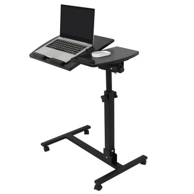 LEMY Folding Multi-Adjustable Rolling Laptop Desk - 360 Swivel - 180 Tiltable - Height Adjustable - Portable Notebook Stand w/Lockable Casters