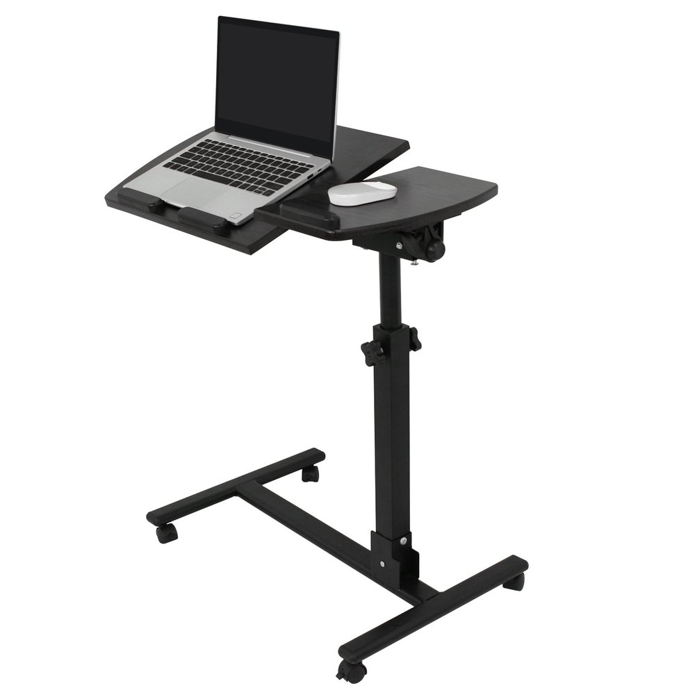LEMY Folding Multi-Adjustable Rolling Laptop Desk - 360 Swivel - 180 Tiltable - Height Adjustable - Portable Notebook Stand w/Lockable Casters