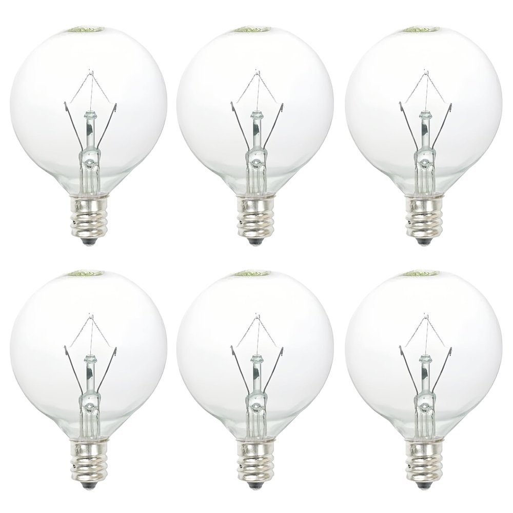 25 Watt Wax Warmer Bulbs for Large Size Scentsy & Candle Warmer, 6 Packs
