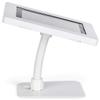 Displays2go Tablet Counter Stand Compatible w/iPad with Gooseneck Arm and Steel Enclosure  White (IPGOOSTLWH) view 2
