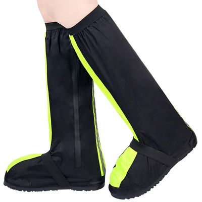Waterproof Rain Boots Cover Unisex Shoe Covers Rainproof Outdoor Travel Thick Non-slip Reusable (L, Fluorescent Green)