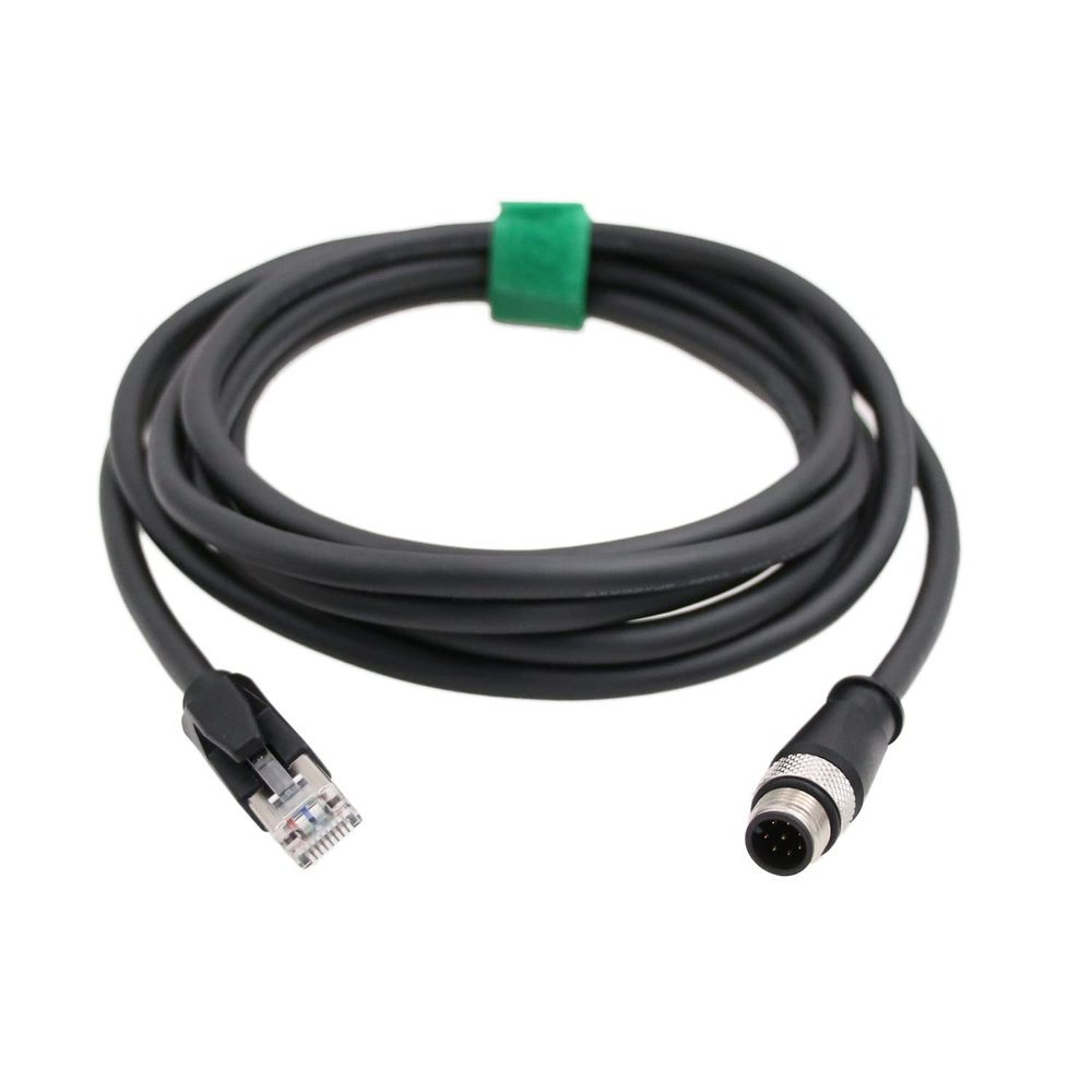 HangTon Ethernet Cable M12 8 Pin A Coded RJ45 for Omron MicroHawk F430 Cognex is 7000 5000 Camera Sensor Barcode Reader Network PC CAT6 3M