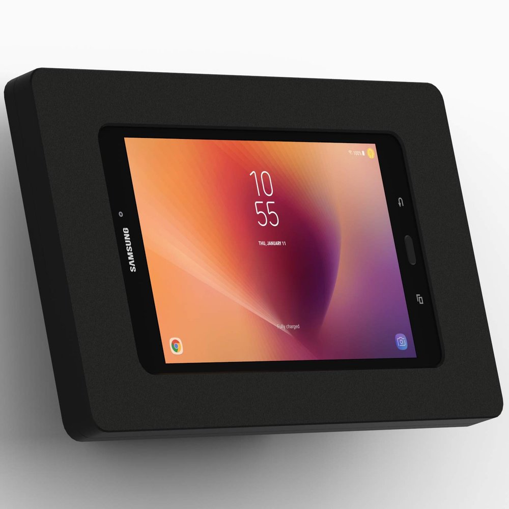 VidaMount Black Enclosure and Fixed Tilted 15 Wall Mount [Bundle] Compatible with Samsung Galaxy Tab A 8.0 (2017)