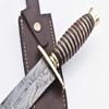 RARE CUSTOM BLOOD GROOVED DAMASCUS DAGGER KNIFE | WALNUT WOOD HANDLE view 3