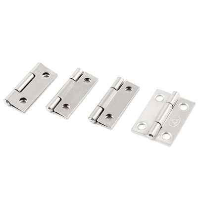 Aexit 4 Pcs Clothes Hangers Silver Tone Stainless Steel 25mm Long Butt Door Hinge for Children's Clothes Hangers Cupboard Cabinet