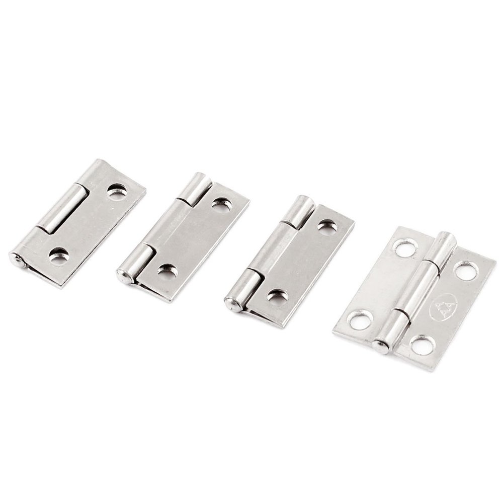 Aexit 4 Pcs Clothes Hangers Silver Tone Stainless Steel 25mm Long Butt Door Hinge for Children's Clothes Hangers Cupboard Cabinet
