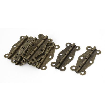 Aexit 10Pcs 2.6cmx5.1cm Clothes Hangers Bronze 90 Degree Folding Closet Cabinet Children's Clothes Hangers Door Hinge