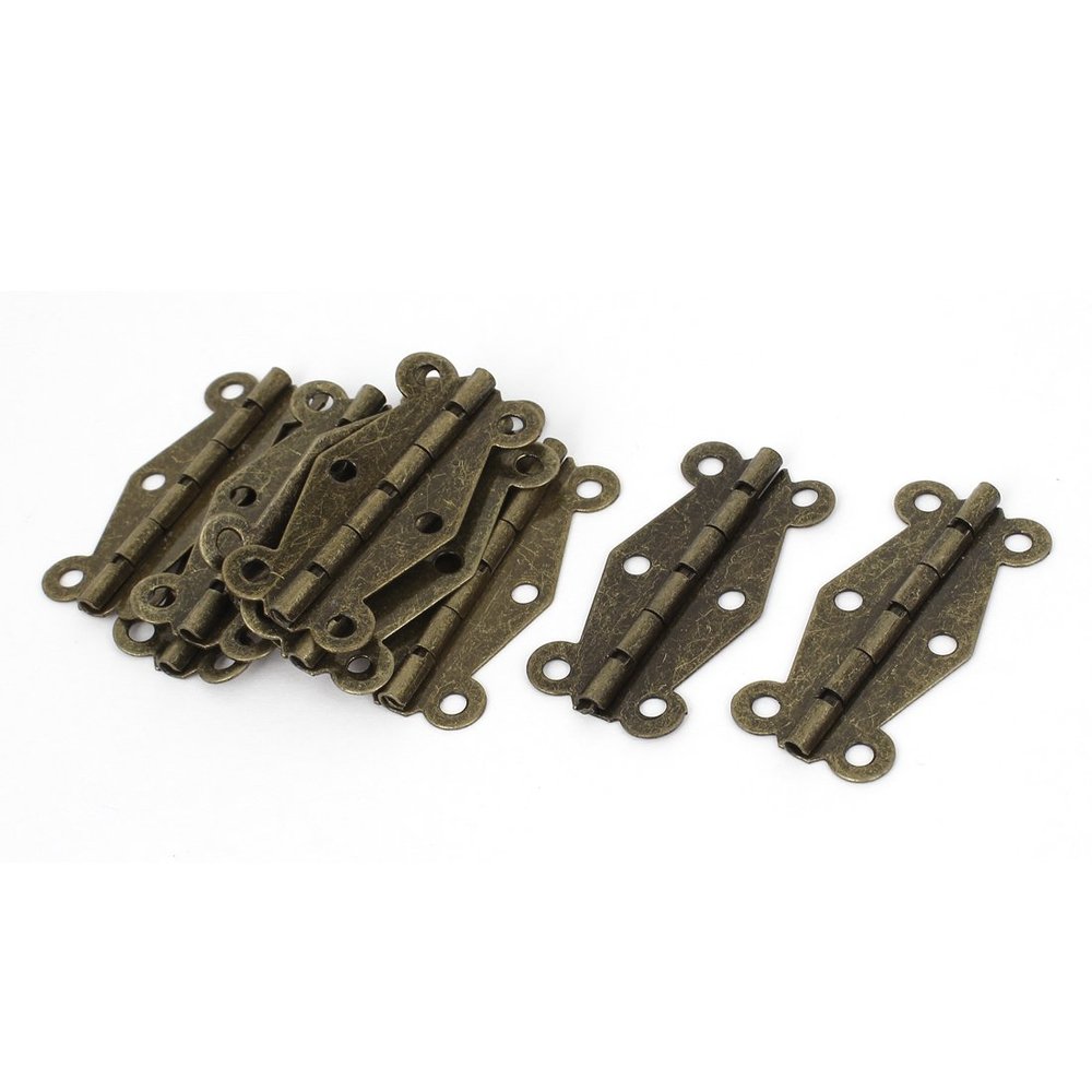 Aexit 10Pcs 2.6cmx5.1cm Clothes Hangers Bronze 90 Degree Folding Closet Cabinet Children's Clothes Hangers Door Hinge