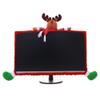 Messar Christmas Decoration Computer Monitor Border Cover, Display Protection Cover Case Santa Claus Snowman Elk Elastic Laptop Computer Screen Cover for Home Office School Decor (Elk) view 1