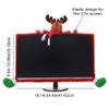 Messar Christmas Decoration Computer Monitor Border Cover, Display Protection Cover Case Santa Claus Snowman Elk Elastic Laptop Computer Screen Cover for Home Office School Decor (Elk) view 2