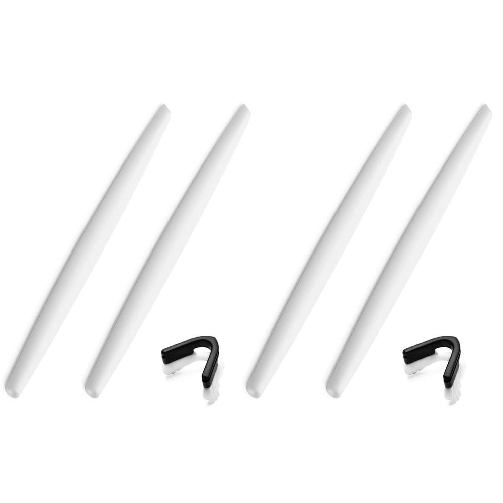 SAUCER Replacement Nose Pieces Pads & Earsocks Temple Sleeve Rubber Kit for Oakley M Frame Heater | Hybrid | Strike | Sweep Sunglass - White