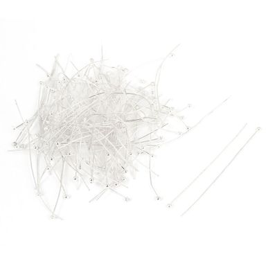 Aexit 100 Pieces Fastening Tool Accessories Silver Tone Wire Earring Jewelry Round Head Pins Screwdriver Bit Sets 50mm 2"