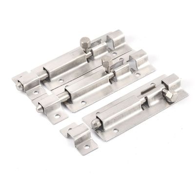 Aexit Cabinet Door Door Hardware & Locks Safety Slide Latch Lock 3" Length Metal Barrel Bolt Silver Latches & Bolts Tone 3pcs