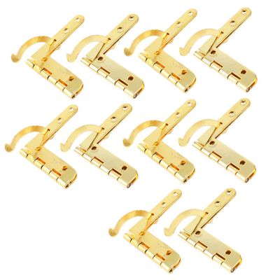 Aexit 10 Pcs Clothes Hangers Gold Tone Metal 4.3cm Long Cabinet Cupboard Door Corner Children's Clothes Hangers Folding Hinge