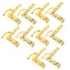 Aexit 10 Pcs Clothes Hangers Gold Tone Metal 4.3cm Long Cabinet Cupboard Door Corner Children's Clothes Hangers Folding Hinge view 1