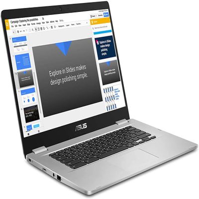 ASUS Chromebook C523 Laptop, 15.6" HD NanoEdge Display with 180 Degree Hinge Intel Dual Core Celeron Processor, 4GB RAM, 32GB Storage, Silver Color, C523NA-DH02