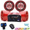 XYC UTV,ATV, Anti-Theft Bluetooth Motor Remote 3" Motorcycle Waterproof Bluetooth Wireless Speaker 7/8-1 in. Handlebar Mount MP3 Music Player Sound Audio Stereo Amplifier (Red) view 1
