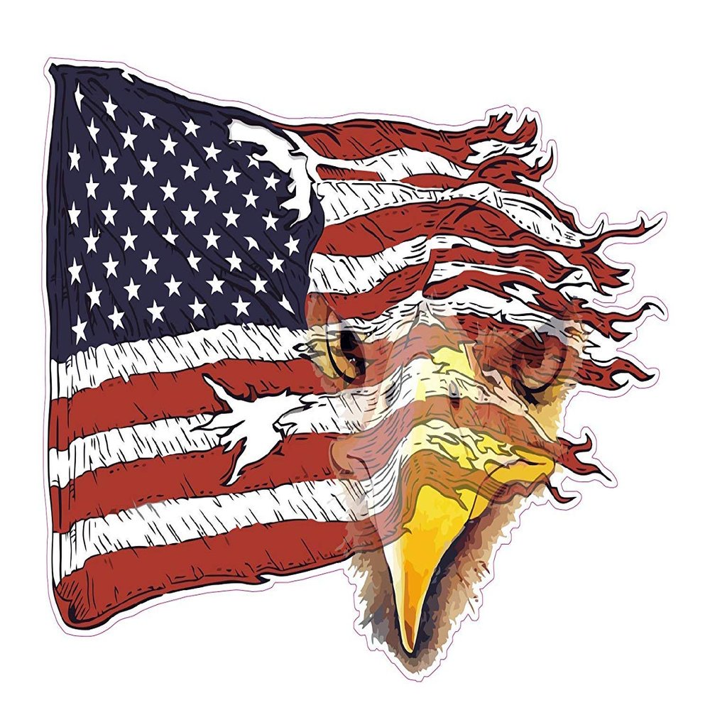 3 pcs American Bald Eagle Flag, 2 inches, Hard Hat Sticker Patriotic Worker Decal, Helmet Label, Laptop, Phone