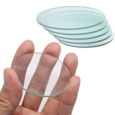 JIATONG 5PCS 60mm x 2mm Clear Glass Flat Lens Round Lens